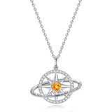 FANCIME "Stellar Promise" Citrine Pierre de naissance de novembre Collier en argent sterling