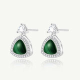 Trinity Essential Silver Earrings in Malachite