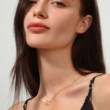 Collier en or solide 14K avec doubles cercles FANCIME