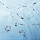 Collier en Argent avec Pierre de Naissance Ocean Eye en Aigue-Marine
