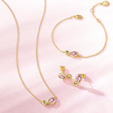 Collier en argent Secret Garden avec améthyste et péridot, pierre de naissance