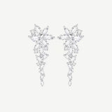 FANCIME "Bouquet de Glycine" Boucles d'Oreilles en Argent Sterling Pétales à Pendentif