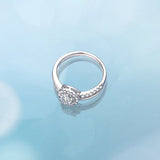 Bague en argent sterling Moissanite en taille ronde FANCIME