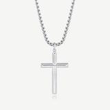 Collier en argent sterling FANCIME Mens Beveled Cross