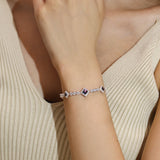 Bracelets de tennis en argent sterling "Square Sparkle" pierre de naissance de juin FANCIME