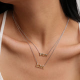 Molten Love MOM Letter Necklace in Sterling Silver