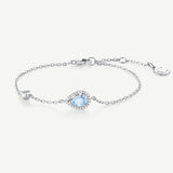 Bracelet en Argent avec Pierre de Naissance Ocean Eye en Aigue-Marine