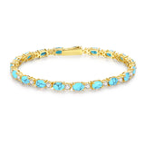 "Glamour Radiance" Bracelet en Argent Sterling avec Pierre Turquoise Taillée