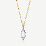 Collier solitaire marquise en diamant cultivé en laboratoire de 0,55 ct en or jaune 14K