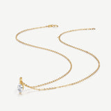 Collier solitaire marquise en diamant cultivé en laboratoire de 0,55 ct en or jaune 14K