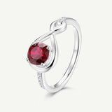 Bague de Promesse Étreinte Infinie en Rubis