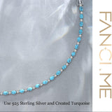 "Glamour Radiance" Bracelet en argent sterling avec turquoise bleue taillée fantaisie