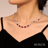 "Glamour Radiance" Collier en argent sterling avec rubis taillé fantaisie de juillet