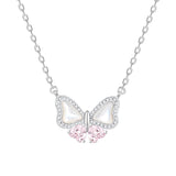 FANCIME "Pearl Kiss" Collier en argent sterling en forme de nœud papillon