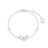 FANCIME "Pearl Kiss" Bracelet en argent sterling en forme de nœud papillon