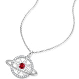 FANCIME "Stellar Promise" Rubis Pierre de naissance de juillet Collier en argent sterling