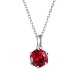FANCIME “Everbloom” Pendentif en Rubis en Or Blanc 14K avec Chaîne en Argent Sterling
