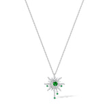 FANCIME “Soluna Nexus” Collier en Émeraude de Mai en Argent Sterling