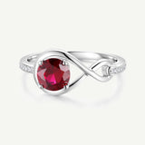 Bague de Promesse Étreinte Infinie en Rubis