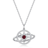 FANCIME "Promesse Stellaire" Collier en argent sterling avec grenat de janvier