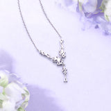 FANCIME “Bouquet de Glycine” Collier en Y en Argent Sterling Fleurs à Pendentif