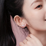 FANCIME "Chérie" Boucles d'Oreilles en Argent Sterling Clous Planète Rose