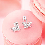 FANCIME "Chérie" Boucles d'Oreilles en Argent Sterling Clous Planète Rose