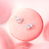 FANCIME "Chérie" Boucles d'Oreilles en Argent Sterling Clous Planète Rose