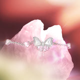 FANCIME "Pearl Kiss" Bracelet en argent sterling en forme de nœud papillon