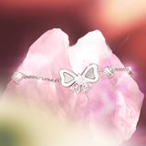 FANCIME "Pearl Kiss" Bracelet en argent sterling en forme de nœud papillon