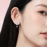 FANCIME "Pearl Kiss" Boucles d'oreilles en argent sterling en forme de nœud papillon