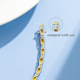 "Glamour Radiance" Bracelet en argent sterling avec citrine jaune taillée fantaisie, pierre de naissance de novembre