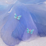 FANCIME "Starlight Butterfly" Boucles d'oreilles en argent sterling émaillé lumineux