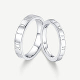 FANCIME "Temps Romain" Anneaux de promesse en argent sterling pour couples