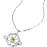 FANCIME "Stellar Promise" Péridot Pierre de naissance d'août Collier en argent sterling