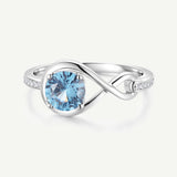 Bague de Promesse Étreinte Infinie en Topaze