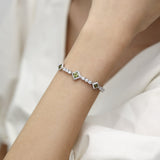 Bracelets de tennis en argent sterling péridot "Square Sparkle" pierre de naissance d'août FANCIME
