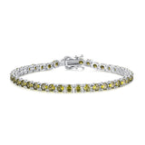 "Délice Ensoleillé" Bracelet Tennis en Argent Sterling Péridot