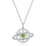 FANCIME "Stellar Promise" Péridot Pierre de naissance d'août Collier en argent sterling