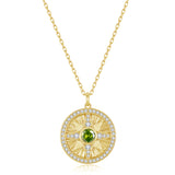 FANCIME "Lumen Star" Péridot Pierre de naissance d'août Collier en argent sterling