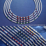 FANCIME "Radiance Glamour" collier tennis en argent sterling avec zircon cubique ovale taillé fantaisie, pierre de naissance d'avril