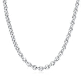 FANCIME "Grâce Ensoleillée" Collier en argent sterling avec maillons floraux classiques