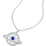 FANCIME "Stellar Promise" Saphir Pierre de naissance de septembre Collier en argent sterling
