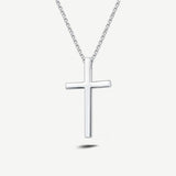 Collier pour hommes en argent sterling avec grande croix polie FANCIME