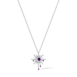 FANCIME "Soluna Nexus" Collier en Améthyste de Février en Argent Sterling