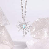 FANCIME "Soluna Nexus" Collier en Pierre de Lune de Juin en Argent Sterling