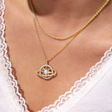 FANCIME "Stellar Promise" Opale Pierre de naissance d'octobre Collier en argent sterling