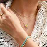 FANCIME "My Sunshine" Tournesol Citrine Pierre de naissance Rotatif Collier en argent sterling