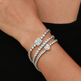 FANCIME "Axe" Bracelet en argent sterling avec taille en cœur