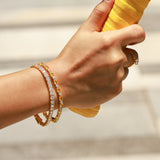 "Glamour Radiance" Bracelet en argent sterling avec citrine jaune taillée fantaisie, pierre de naissance de novembre